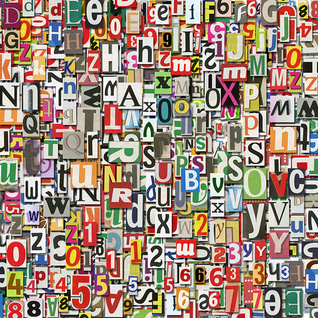 Vinilos para mesas collage letras